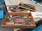 Houten bouwdoos met soort mecano, Antiek en Kunst, Ophalen