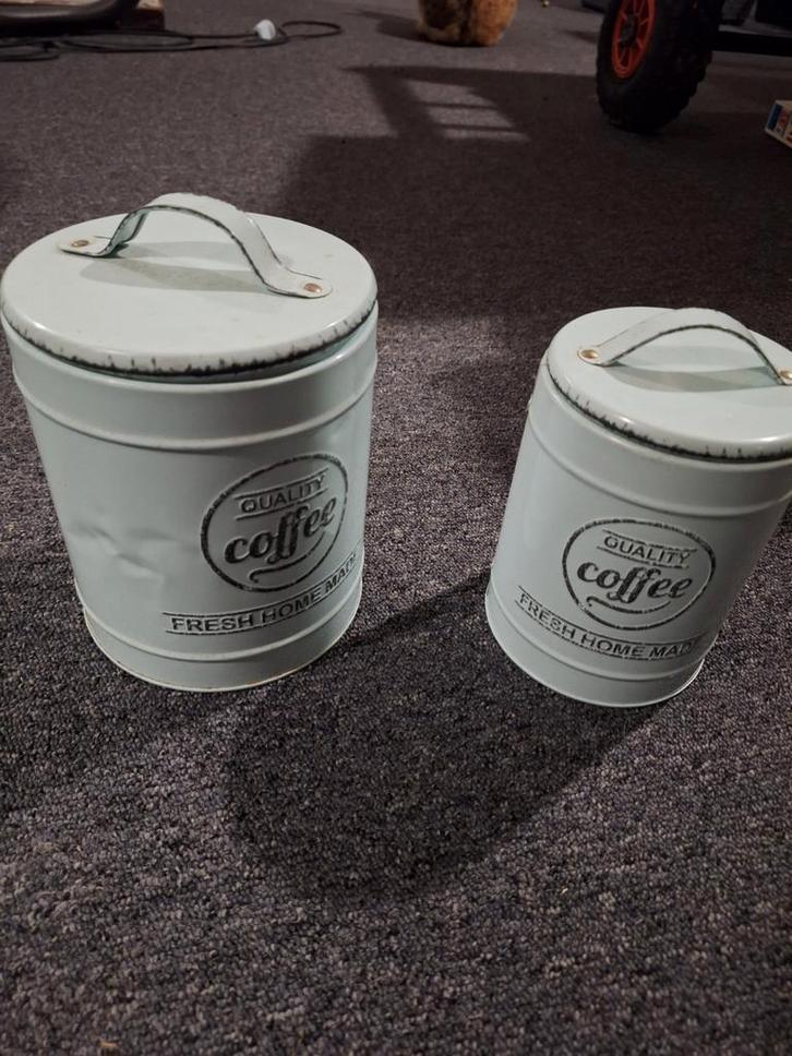 Set van 2 Vintage Koffiebussen, Huis en Inrichting, Keuken | Keukenbenodigdheden, Gebruikt, Ophalen of Verzenden