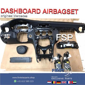W205 C63 Dashboard leer + airbag set Mercedes C Klasse 2019  beschikbaar voor biedingen