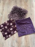 Paarse kussenslopen set - Verkleuring, Ophalen of Verzenden, Gebruikt, Paars, Vierkant