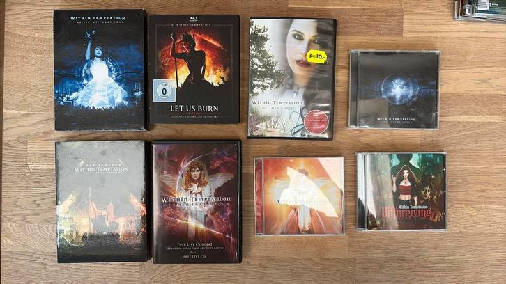 Within Temptation - cd en dvd collectie: 8 stuks, Cd's en Dvd's, Cd's | Hardrock en Metal, Gebruikt, Ophalen of Verzenden