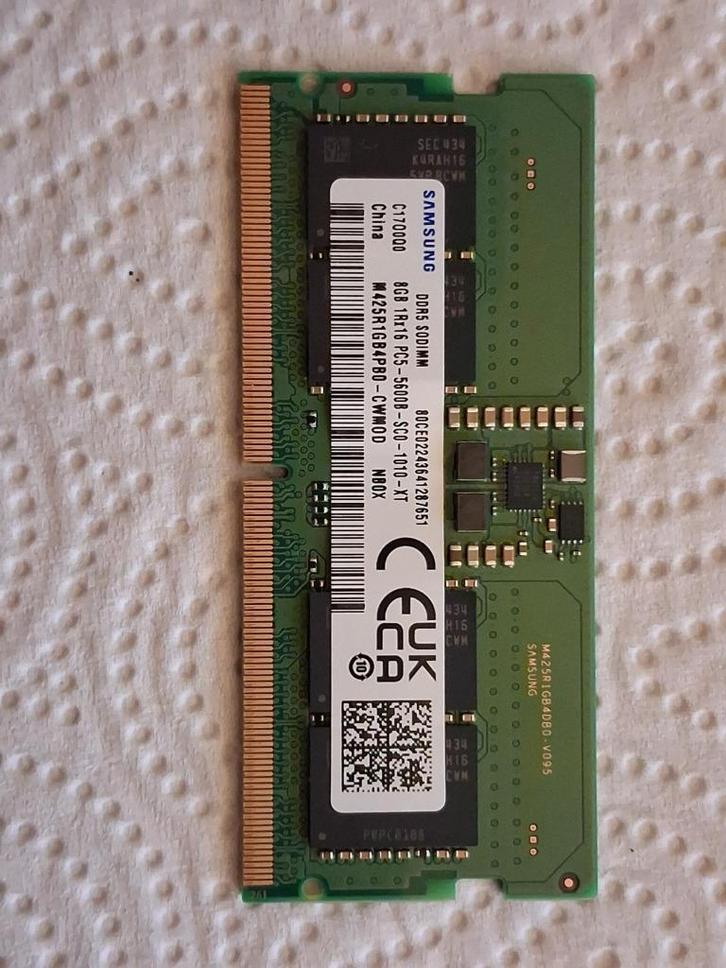 Samsung DDR5 SO-DIMM 8 GB (5600 MHz) RAM, Werkgeheugen, Computers en Software, RAM geheugen, Zo goed als nieuw, Laptop, 8 GB, DDR5
