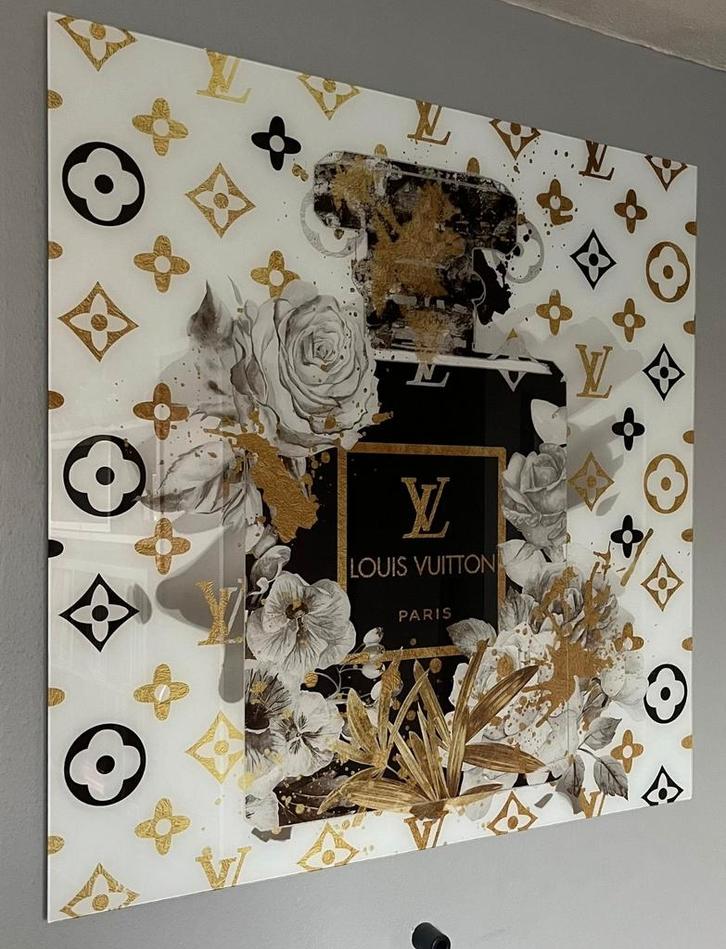 Glazen wandplaat Louiss Vuitton 100100cm, Antiek en Kunst, Kunst | Schilderijen | Abstract, Ophalen of Verzenden