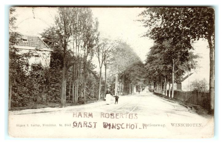 Winschoten, Stationsweg, Verzamelen, Ansichtkaarten | Nederland, Gelopen, Groningen, Voor 1920, Verzenden