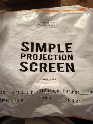 Projectiescherm 100 inch - Nieuw in verpakking beschikbaar voor biedingen