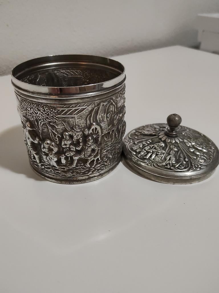 Verzilverde Douwe Egberts Theebus, Antiek en Kunst, Antiek | Goud en Zilver, Ophalen of Verzenden, Zilver