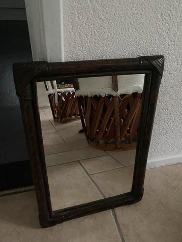 Vintage/retro spiegel, rotan,bruin beschikbaar voor biedingen