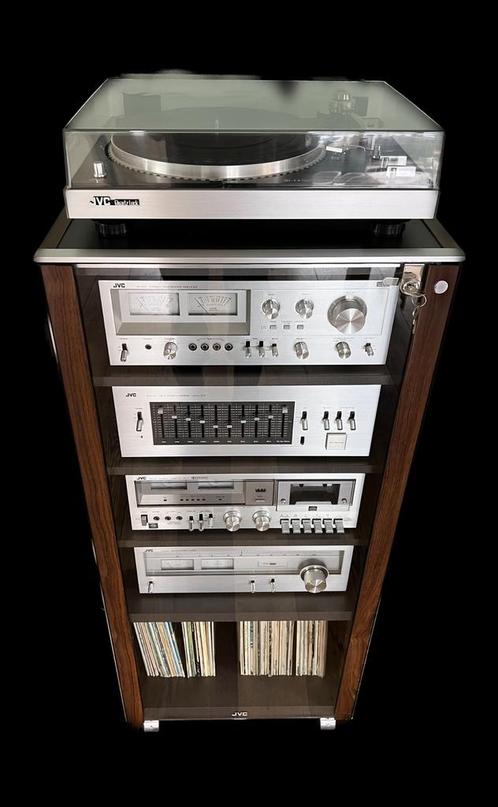 🔈 JVC Vintage Stereoset in prachtige staat met JVC meubel, Audio, Tv en Foto, Stereo-sets, Zo goed als nieuw, Cassettedeck, Tuner of Radio