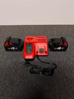 Milwaukee 4.0Ah Accu's + Snellader M12-18FC, Doe-het-zelf en Verbouw, Gereedschap | Machine-onderdelen en Toebehoren, Ophalen of Verzenden