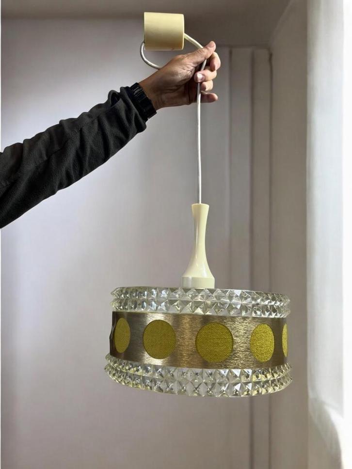 Vintage space age hanglamp / luster MASSIVE, Antiek en Kunst, Antiek | Lampen, Ophalen