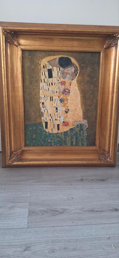 Klimt - De Kus (Reproductie), Antiek en Kunst, Kunst | Schilderijen | Klassiek, Ophalen