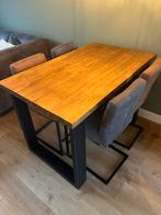 Mangohouten bartafel 130x80, Ophalen, 100 tot 150 cm, 50 tot 100 cm, Zo goed als nieuw