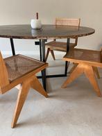 4 eettafel stoelen Pierre, Huis en Inrichting, Stoelen, Ophalen, Riet of Rotan, Bruin, Zo goed als nieuw