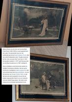 Set van 2 antieke 1913 prints met schilderijen, Antiek en Kunst, Kunst | Schilderijen | Klassiek, Ophalen of Verzenden