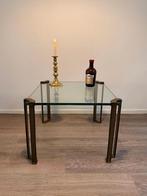 Peter Ghyczy salontafel – messing & glas – 1970s design, 50 tot 100 cm, Ophalen of Verzenden, Minder dan 50 cm, Rechthoekig