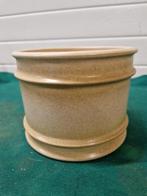 bloempot vintage creme bruin, Ophalen of Verzenden