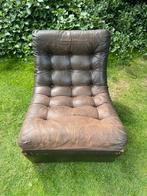 Design fauteuil/modulaire element jaren ‘70 echt leer, Ophalen, Gebruikt, 75 tot 100 cm, Stof