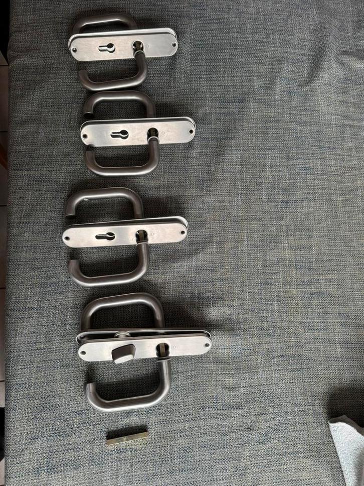 4 x setje binnen deur schilden rvs zware kwaliteit 55 mm pc, Doe-het-zelf en Verbouw, Hang- en Sluitwerk, Zo goed als nieuw, Klink of Kruk