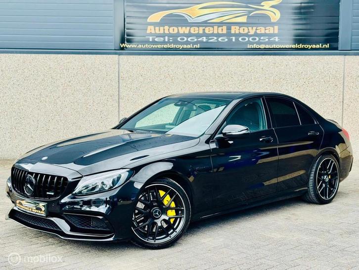 Dikke Mercedes C63 AMG*V8*BLACK*570PK*, Auto's, Mercedes-Benz, Bedrijf, Te koop, C-Klasse, ABS, Airbags, Airconditioning, Alarm