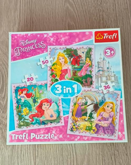 Disney Princess 3-in-1 Puzzel - Trefl, Kinderen en Baby's, Speelgoed | Kinderpuzzels, Zo goed als nieuw, 2 tot 4 jaar, 10 tot 50 stukjes