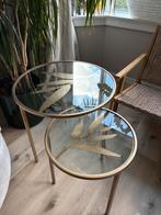Riverdale bijzettafel salontafel glas/goud, Rond, Nieuw, Glas, Ophalen