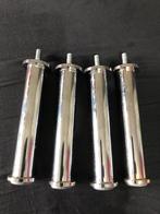 4 X RVS,Meubel poten,15,cm., Huis en Inrichting, Tafelonderdelen, Tafelpoot, Ophalen of Verzenden, Zo goed als nieuw, Metaal