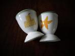 2 eierdopjes Porcelaine Decoree a Limoges France, Huis en Inrichting, Keuken | Servies, Overige typen, Ophalen of Verzenden, Zo goed als nieuw