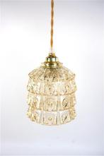 Vintage glazen lampenkap, Huis en Inrichting, Lampen | Lampenkappen, Overige kleuren, Rond, Ophalen of Verzenden, Zo goed als nieuw