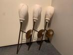3 Nostalgische Hanglampen met Marmer, Ophalen of Verzenden, Nieuw, Metaal