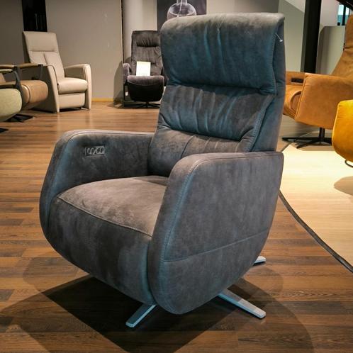 Inhouse Relaxfauteuil Lerira Antraciet Microleder Elektrisch, Huis en Inrichting, Fauteuils, Nieuw, Overige materialen, 50 tot 75 cm