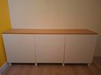 Ikea Bestå opberger/dressior wit/hout - 180cm, Ophalen, 25 tot 50 cm, 150 tot 200 cm