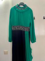 Elegante Groen/Zwarte Galajurk - Maat l, Maat 38/40 (M), Galajurk, Ophalen of Verzenden, Zo goed als nieuw