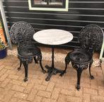 Gietijzeren bistroset 3-delig, 2 zitplaatsen, Overige materialen, Gebruikt, Ophalen of Verzenden