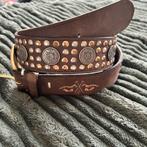 Prachtige Vintage Western Riem – 95 cm – Bruin Leer Studd, Kleding | Dames, Riemen en Ceinturen, Echt leder, 90 tot 100 cm, Heupriem