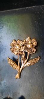 Antieke  broche Damascener Toledo goud met parels., Ophalen of Verzenden, Goud, Broche