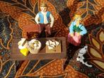 Man en vrouw mooi oud 7 delig speelgoed uit Engeland van tin, Ophalen of Verzenden
