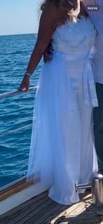 Trouw jumpsuit 2-delig - Maat L, Ophalen of Verzenden, Zo goed als nieuw, Wit, Trouwjurk