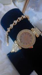 Goudkleurig horloge + armbandje - Nieuw!, Ophalen