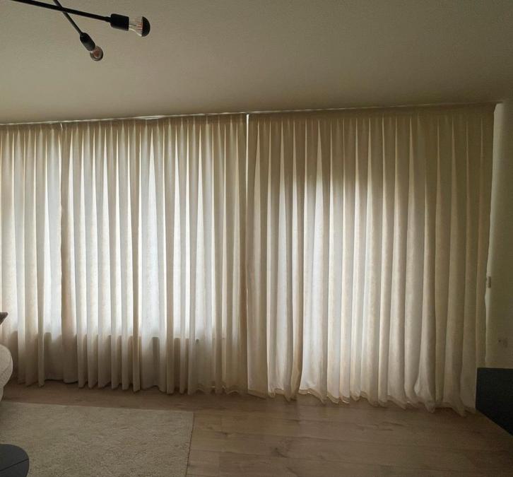 Gordijnen - 3 delen - 180x245 cm, Huis en Inrichting, Stoffering | Gordijnen en Lamellen, Zo goed als nieuw, 200 cm of meer, 200 cm of meer