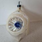 Oude zilveren kerstbal deukbal met 3 blauw gekleurde deuken, Ophalen of Verzenden, Gebruikt