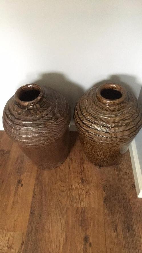 Oude olijf kruiken, Huis en Inrichting, Woonaccessoires | Vazen, Gebruikt, Overige kleuren, Minder dan 50 cm, Steen, Ophalen
