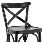 Barkruk hout met kruis rugleuning zwart, Info@edvonline.nl, 60 tot 90 cm, Nieuw, Ophalen of Verzenden