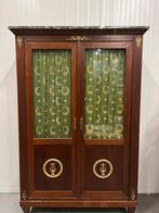 Antieke empire servieskast met marmeren topblad, Ophalen of Verzenden