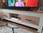 Massief licht eiken tv-meubel, Huis en Inrichting, Kasten | Televisiemeubels, Ophalen, 150 tot 200 cm, Eikenhout, Zo goed als nieuw