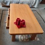 Salontafel met 2 laden massief Eiken, Ophalen, Gebruikt, 100 tot 150 cm, Eikenhout
