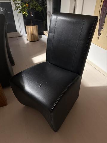 Zwarte kunstlederen Eetkamerstoelen 6 stuks beschikbaar voor biedingen