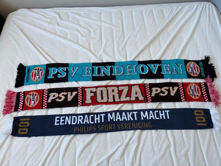 3 PSV sjaals (incl. Collector’s item jubileum sjaal), Verzamelen, Sportartikelen en Voetbal, Zo goed als nieuw, Vaantje of Sjaal