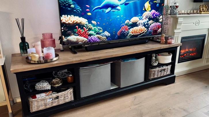 Houten Woonkamer Set: Tafel & TV Kast, Huis en Inrichting, Kasten | Televisiemeubels, Gebruikt, Minder dan 100 cm, 150 tot 200 cm