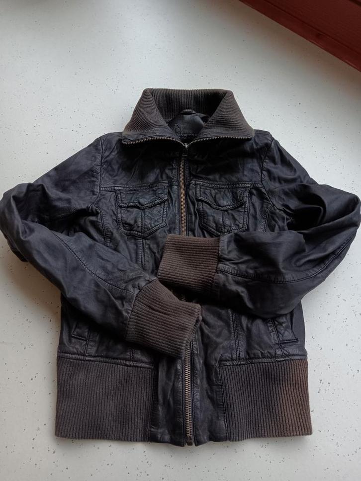 Goosecraft S bomber leer donkerbruin, Kleding | Dames, Jassen | Winter, Gedragen, Maat 36 (S), Bruin, Ophalen of Verzenden