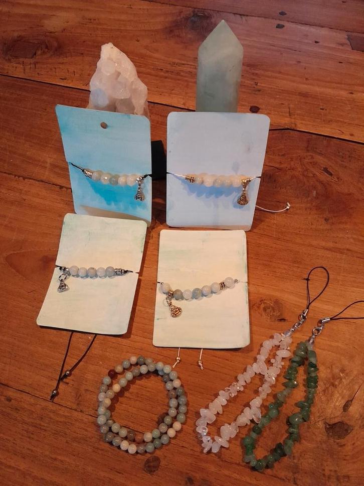 Armbanden & Telefoonkoorden Amazoniet Edelsteen, Sieraden, Tassen en Uiterlijk, Kettingen, Nieuw, Steen of Mineraal, Groen, Met edelsteen